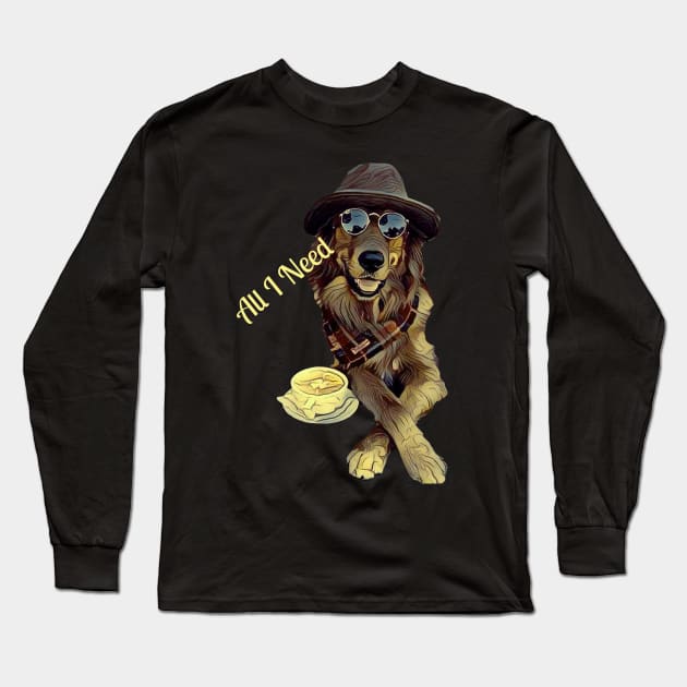 All I Need Is Dogs And Coffee - Dog Lovers Dogs Long Sleeve T-Shirt by fromherotozero